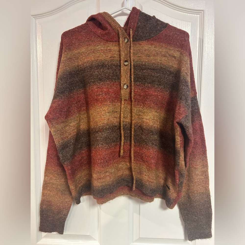 🐰🐰Volcom Multicolor Striped Hooded Sweater